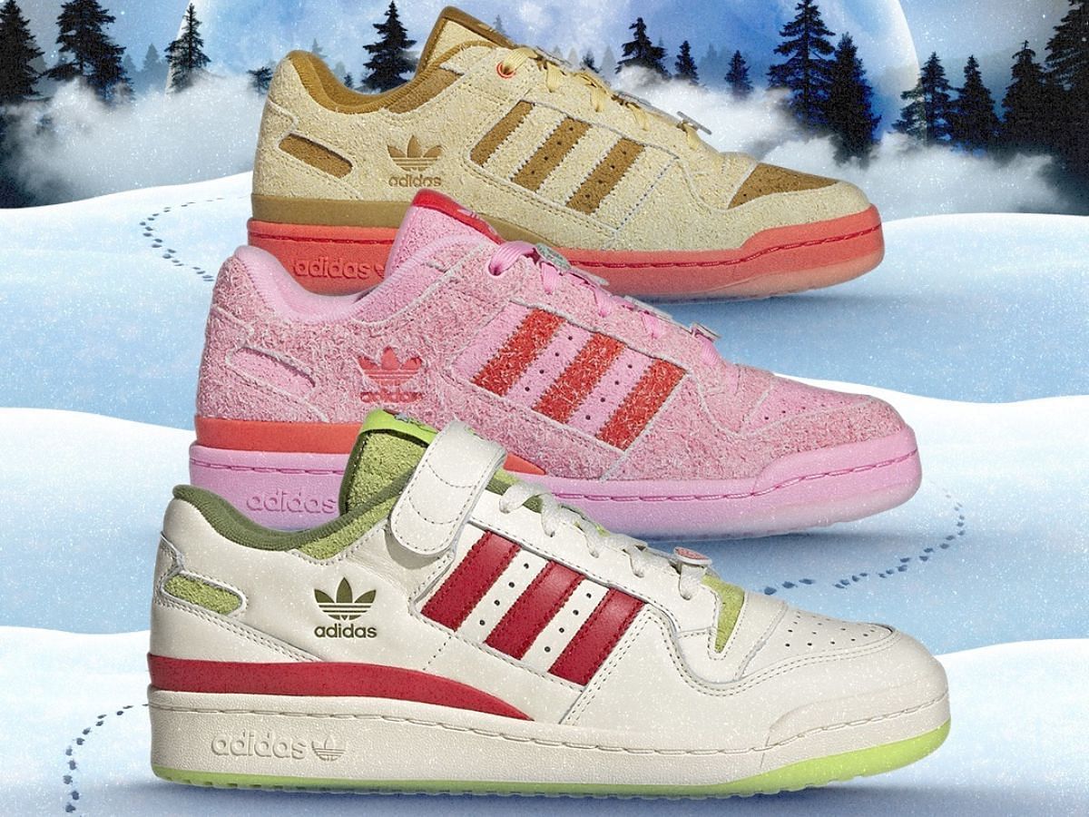 The Grinch x Adidas Forum Low sneakers (Image via SBD)