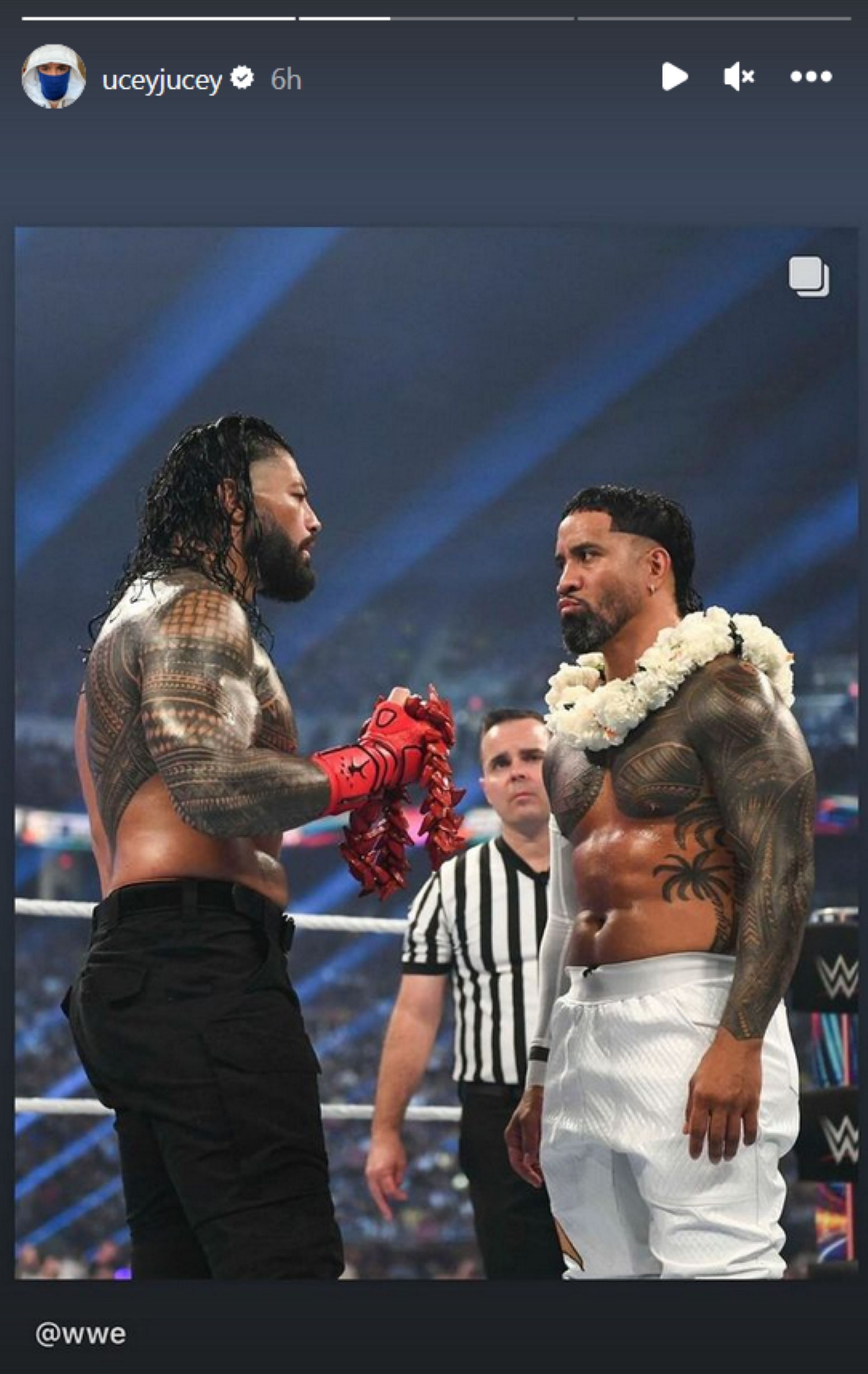 Screenshot of Jey Uso&#039;s post on Instagram Stories