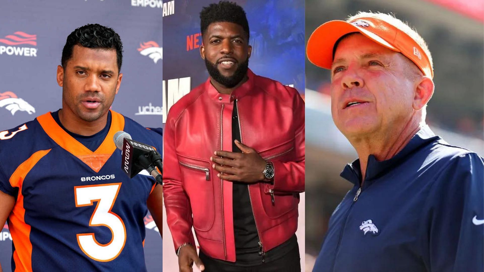  Emmanuel Acho (c) blames Broncos for unsuccessful season with Russell Wilson (l)