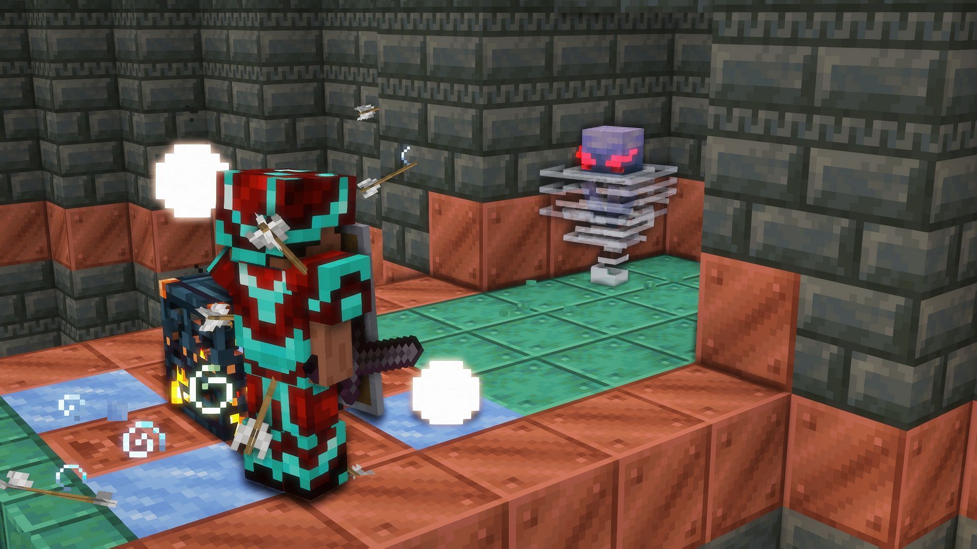 Player versus breeze in the trial chamber (Image via Mojang)