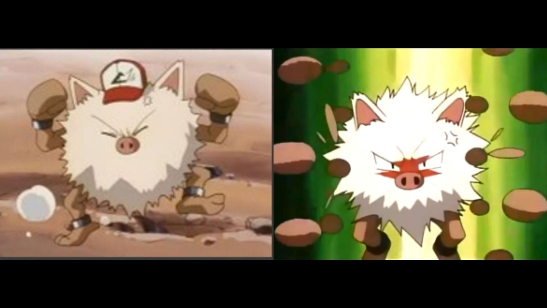 Different instances when Primeape has been angry in the anime (Image via The Pokemon Company)