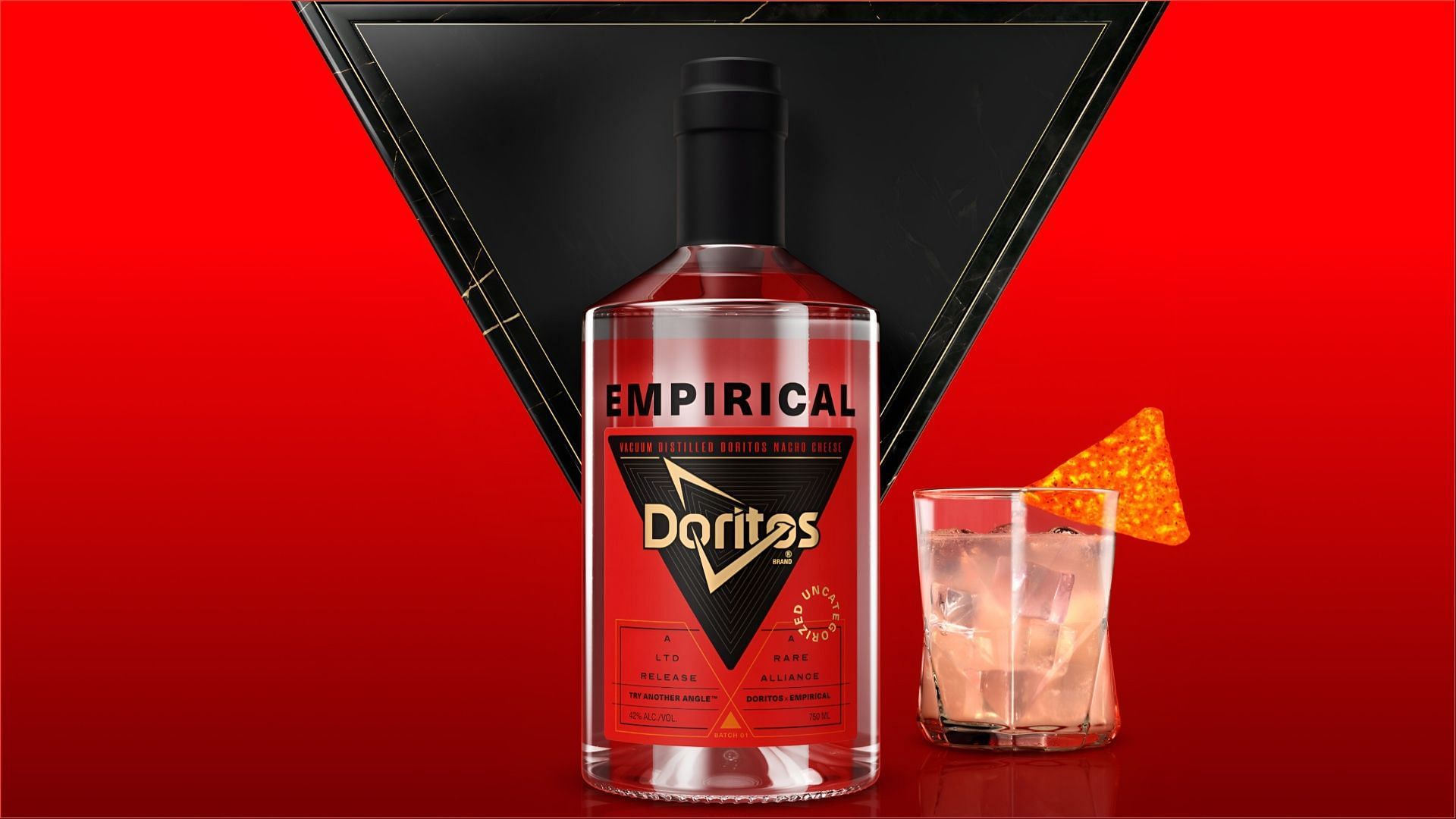 The Nacho Cheese Spirit is made through a vacuum distillation process (Image via Doritos)