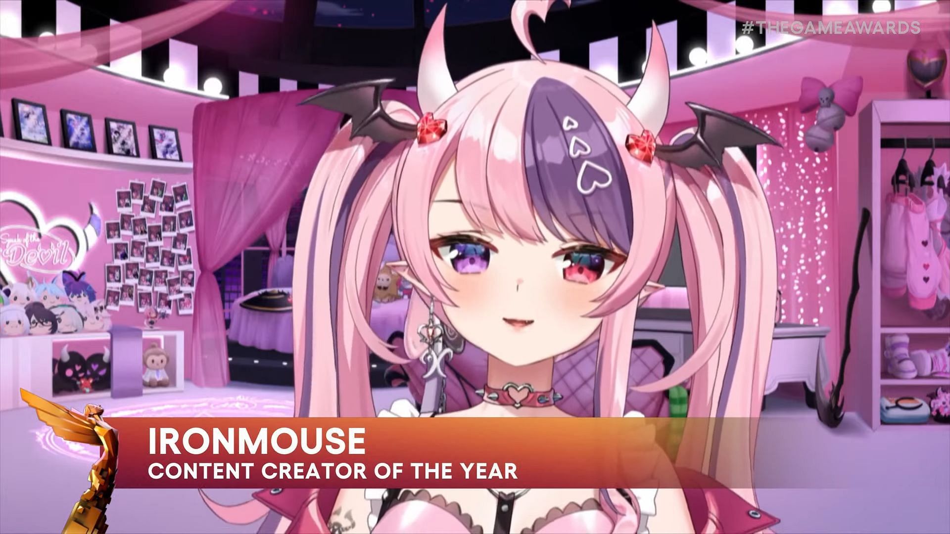 Ironmouse becomes the first VTuber to win Creator of the Year award at The Game Awards 2023 (Image via The Game Awards/YouTube)