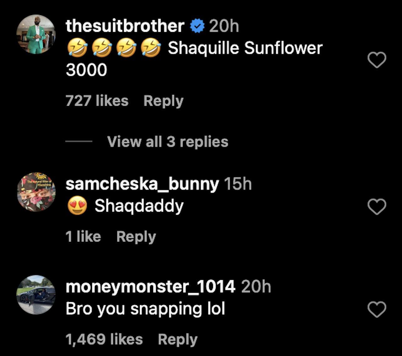 @Shaq: Instagram comments