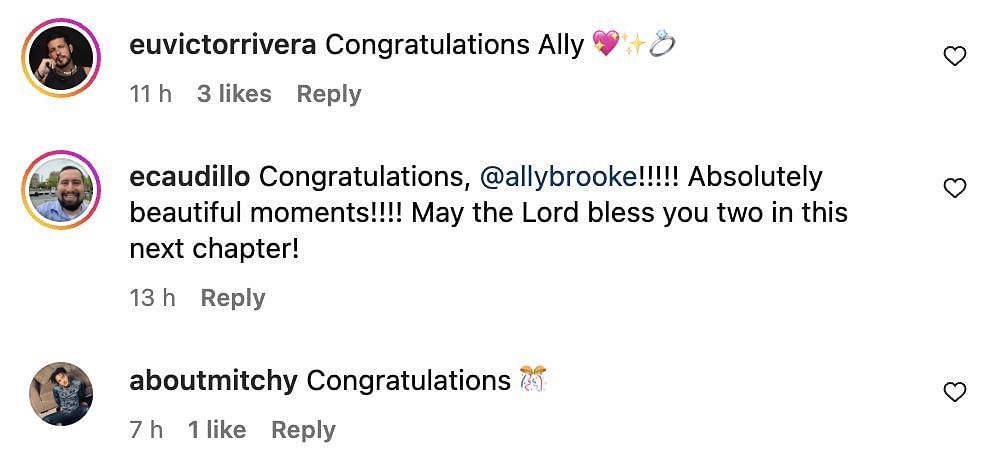 Social media users shower congratulatory messages as Brooke announces engagement to longtime partner, Will. (Image via Instagram)