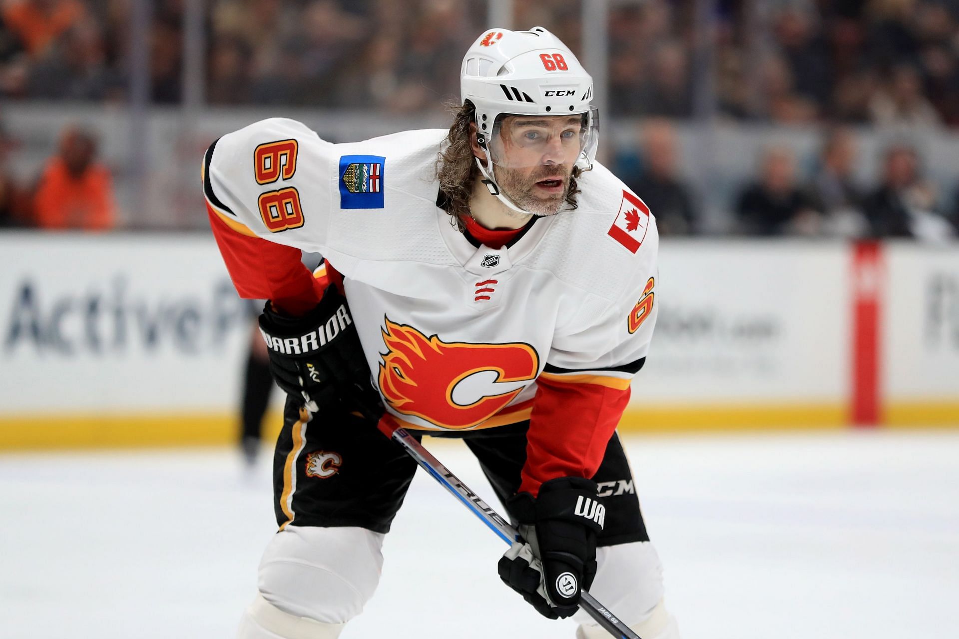 Jaromir Jagr in action during Calgary Flames v Anaheim Ducks