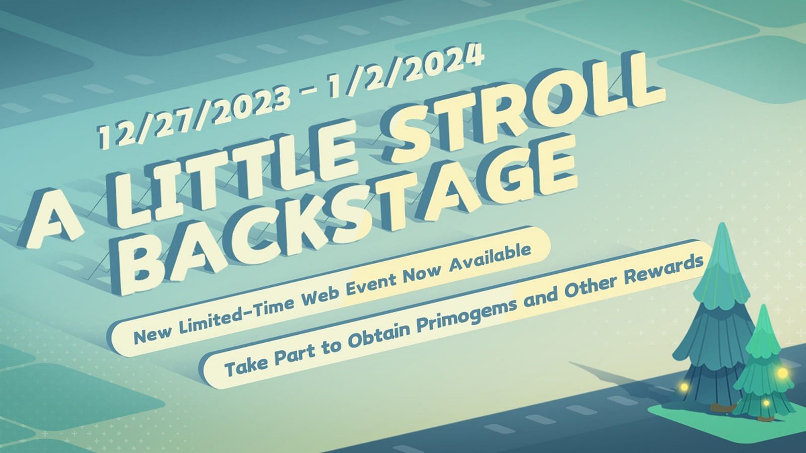 A Little Stroll Backstage Web Event guide (Image via HoYoverse)