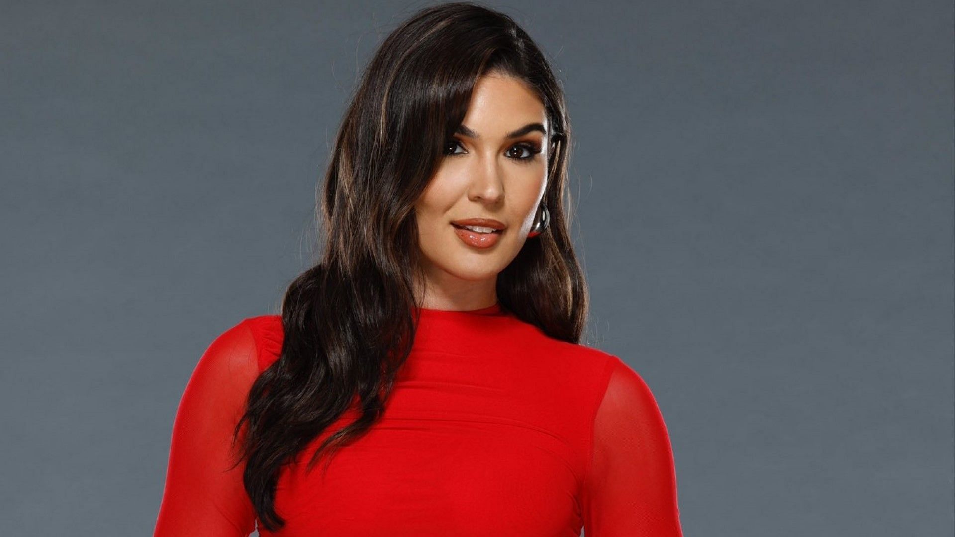 Cathy Kelley poses for WWE photo shoot
