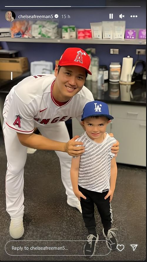 Freddie Freeman's wife Chelsea shares photo of Shohei Ohtani and son Charlie