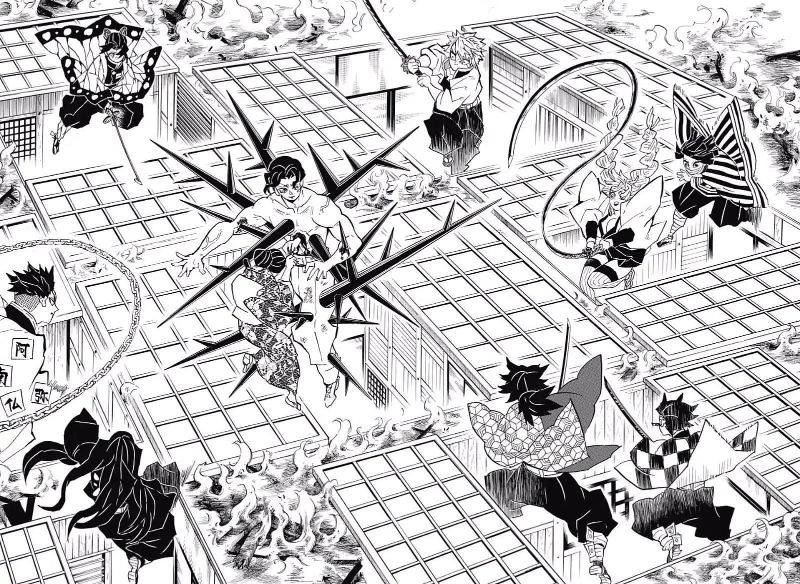 Muzan trapping the Hashiras in the Infinity Castle (Image via Koyoharu Gotouge/Shueisha)
