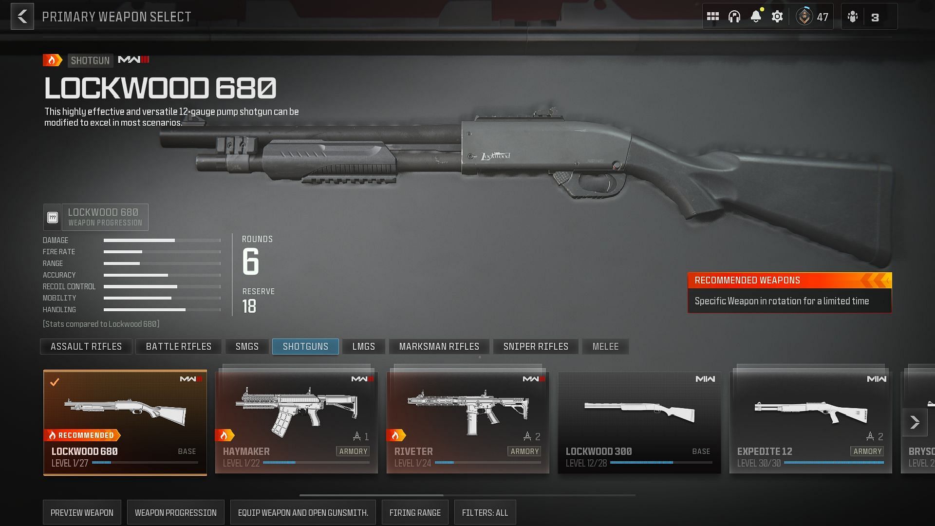 Lockwood 680 shotgun (Image via Activision)