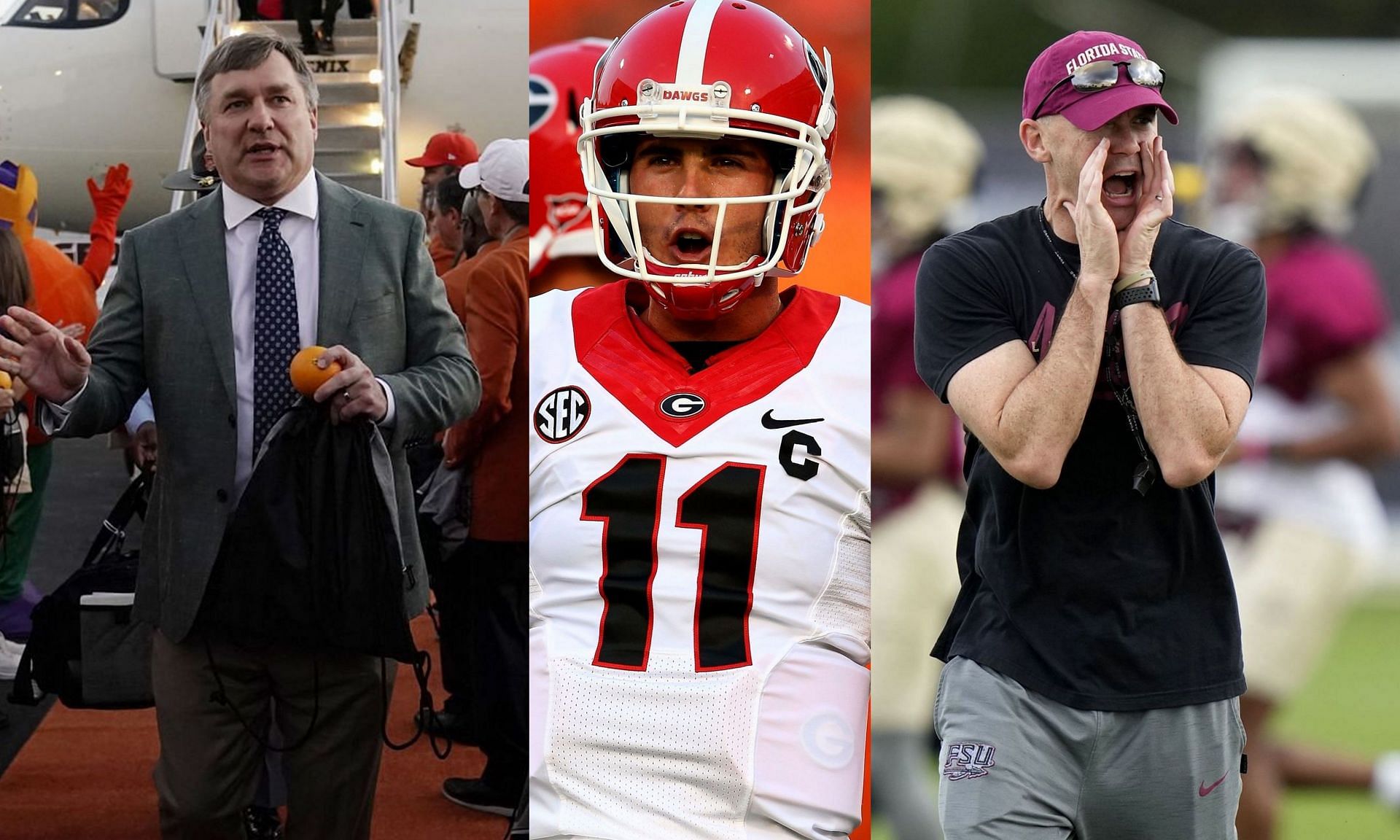 Kirby Smart (left), Aaron Murray (center) and Mike Norvell (right)