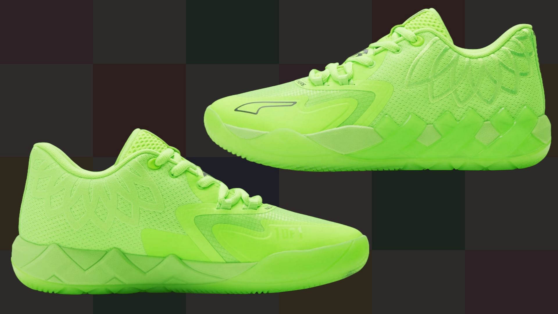 Side look of the MB.01 Green Gecko sneakers (Image via Puma)