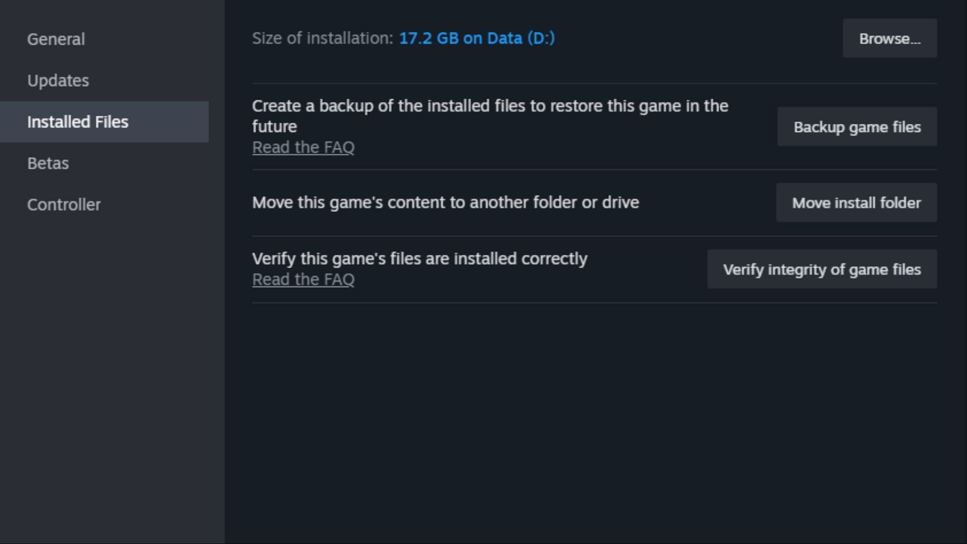 Verifying the integrity of game files on Steam (Image via Valve)