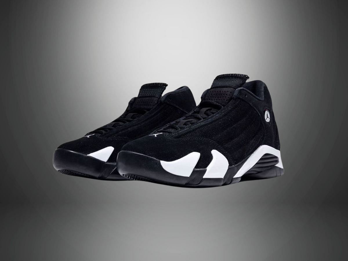 Air Jordan 14 &#039;Black/White&#039; Sneakers (Image via Nike)