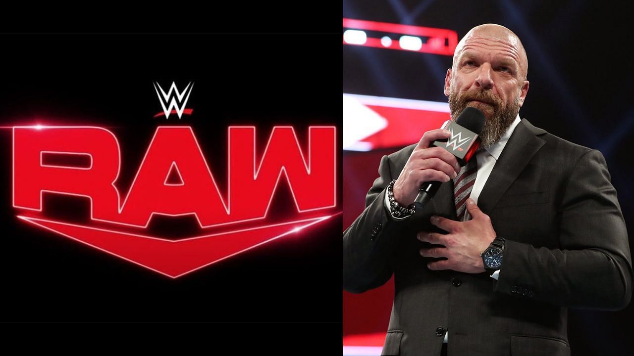 WWE Raw logo (left) and Triple H (right)