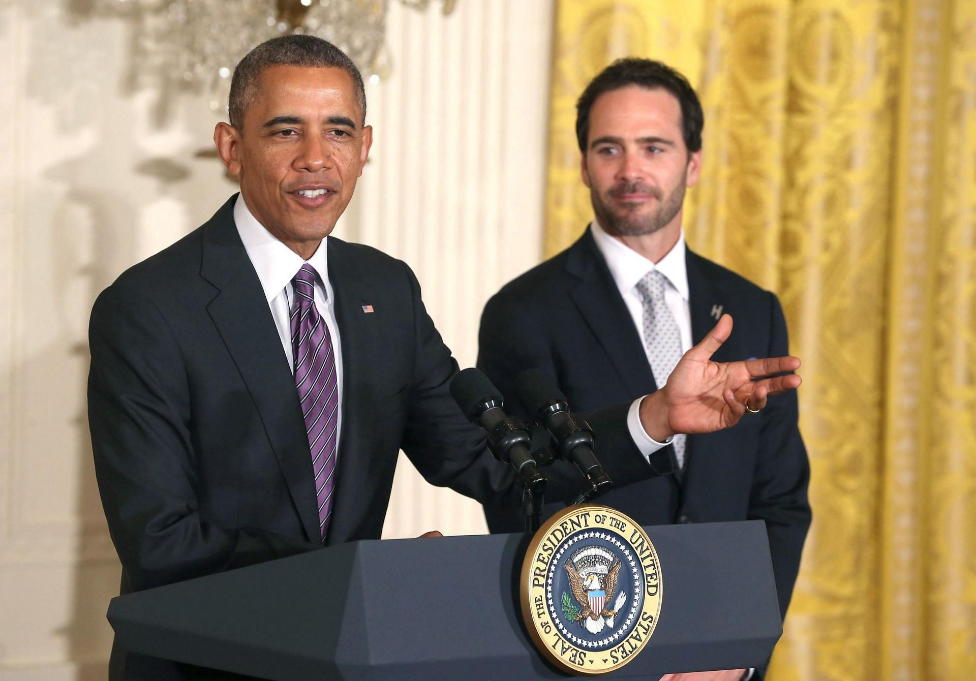 Barack Obama and Jimmie Johnson at the White House in 2014(Image credit NBC NEWS)