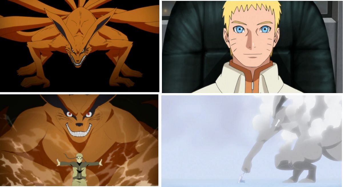Kurama and Naruto past and present (Image via Sportskeeda)
