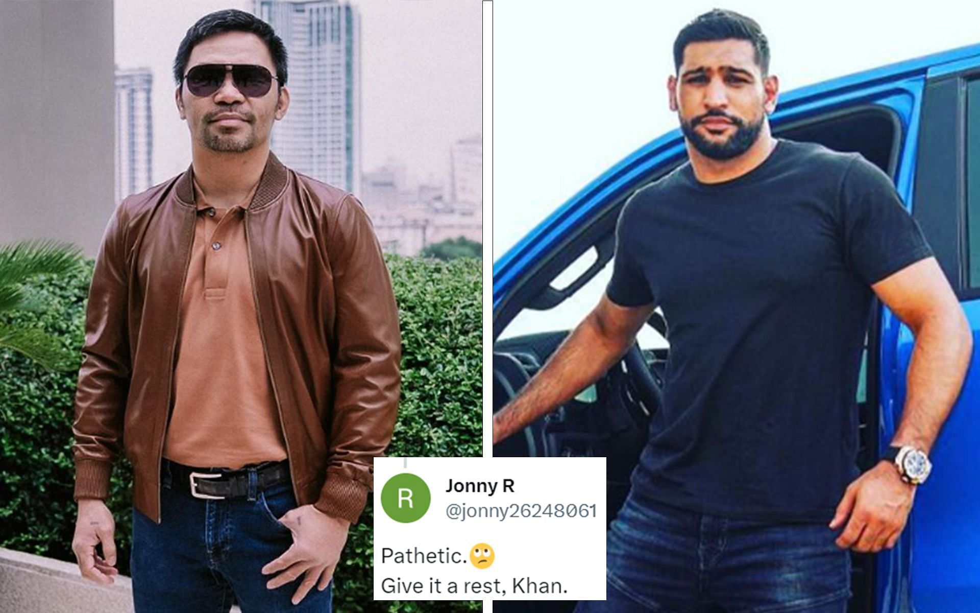 Manny Pacquiao (Left) and Amir Khan (Right) (Images via @mannypacquiao and @amirkingkhan Instagram)