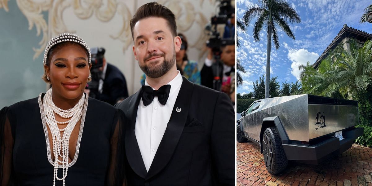 Serena Williams (L) and her husband Alexis Ohanian