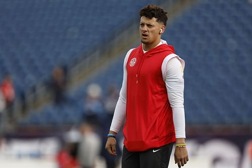 Patrick Mahomes at Kansas City Chiefs v New England Patriots