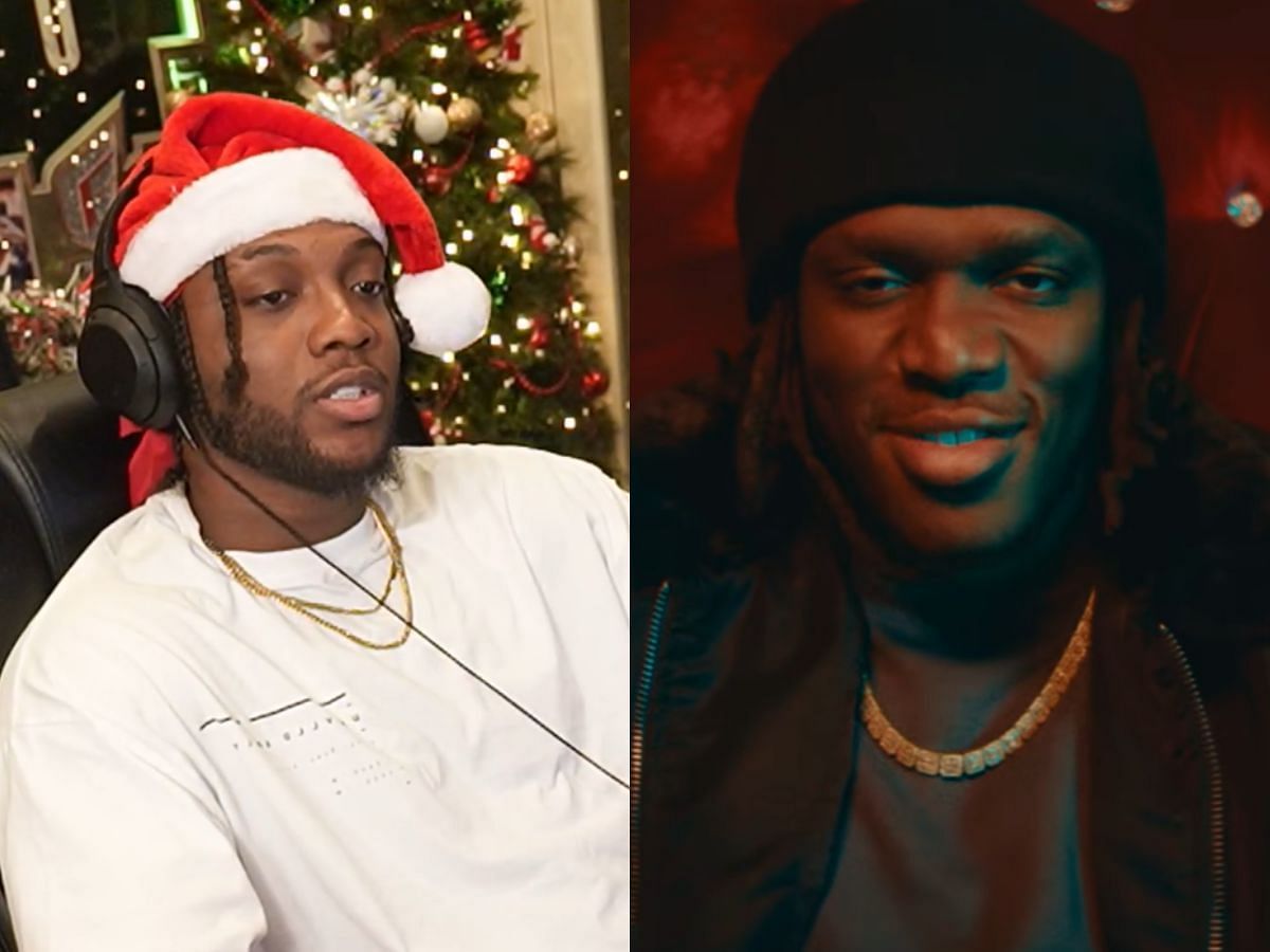 YourRAGE trolls KSI after his latest Sidemen Christmas movie (Image via Kick/YourRage and YouTube/MoreSidemen)