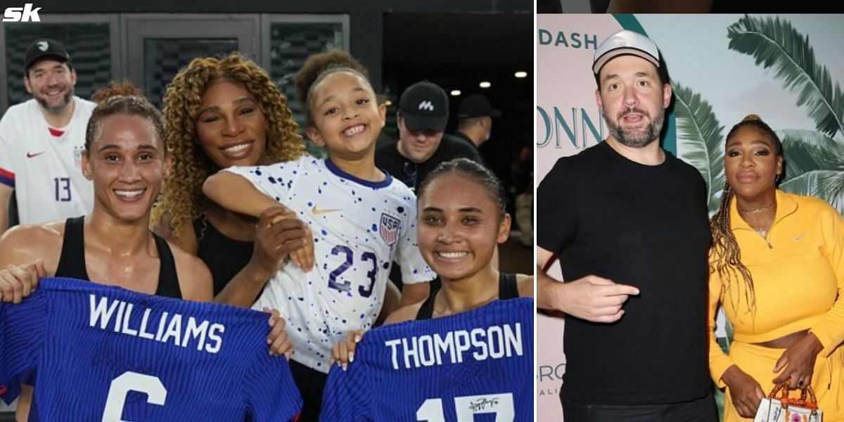 Serena Williams with her husband Alexis Ohanian and daughter Olympia