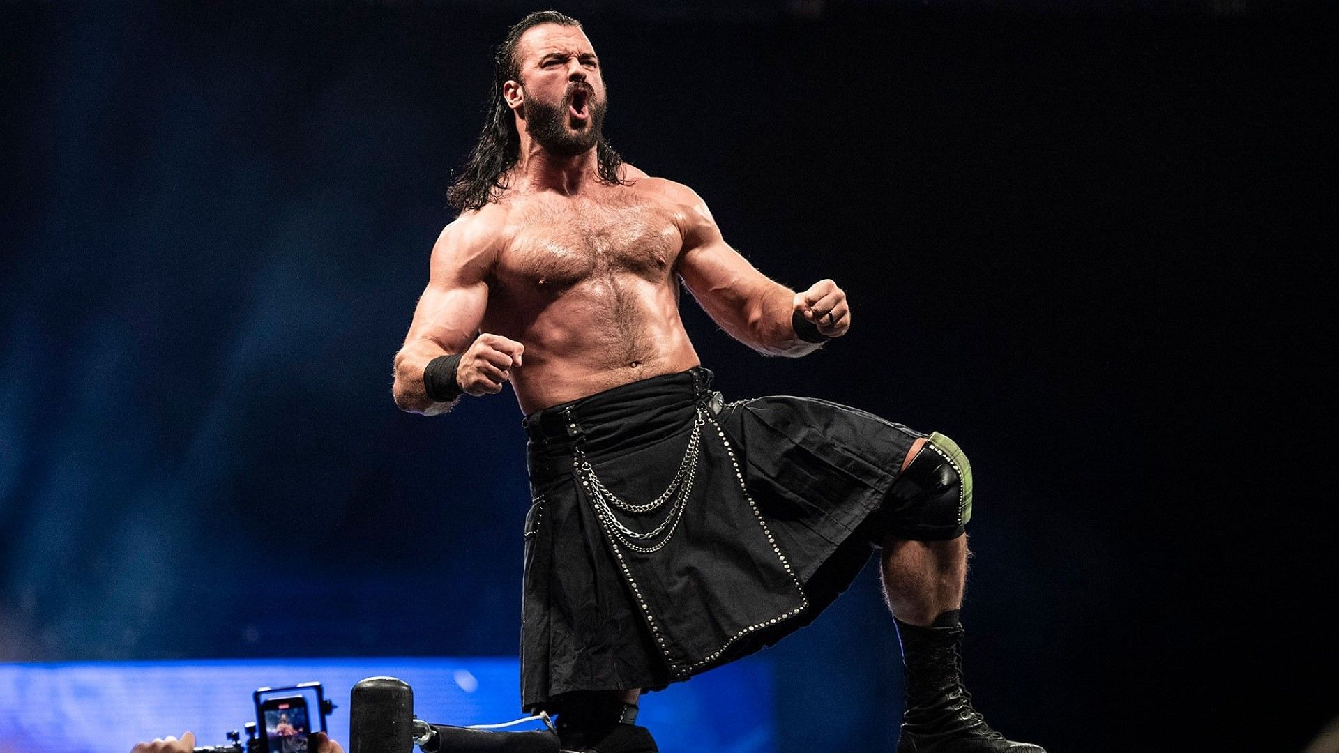 Drew McIntyre poses in the ring on WWE RAW