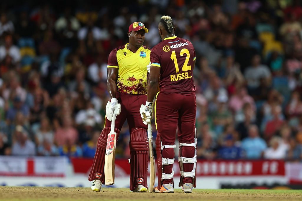 Andre Russell batting with Rovman Powell. (Credits: Twitter)
