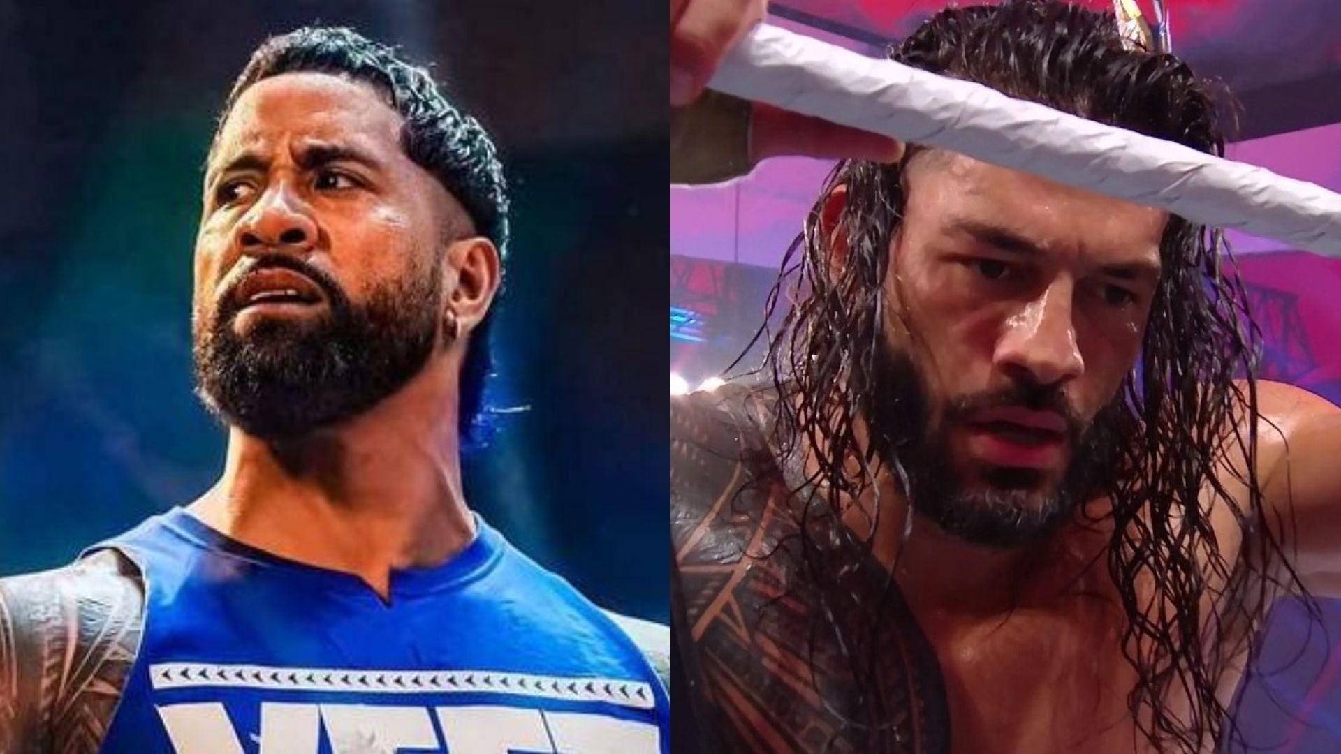 Jey Uso (left) and Roman Reigns (right)