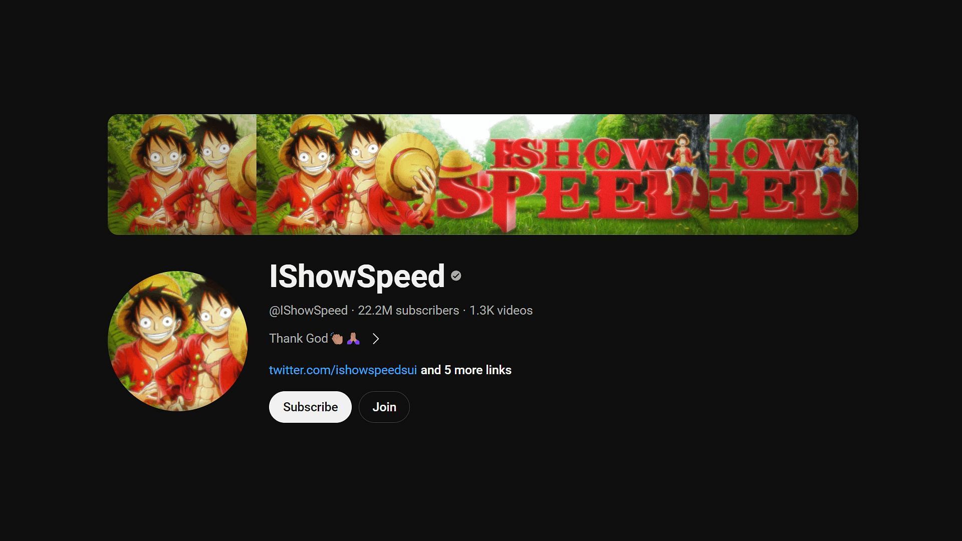 IShowSpeed&#039;s official YouTube channel featuring the anime. (Image via IShowSpeed/YouTube)