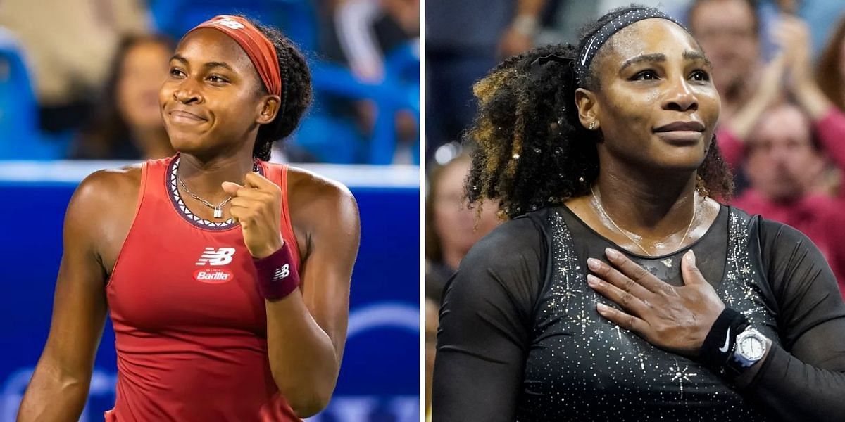 Coco Gauff (L) and Serena Williams (R)