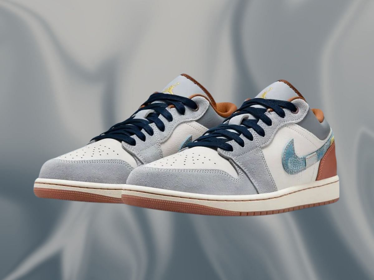 Air Jordan 1 Low Denim Swoosh sneakers (Image via Nike)