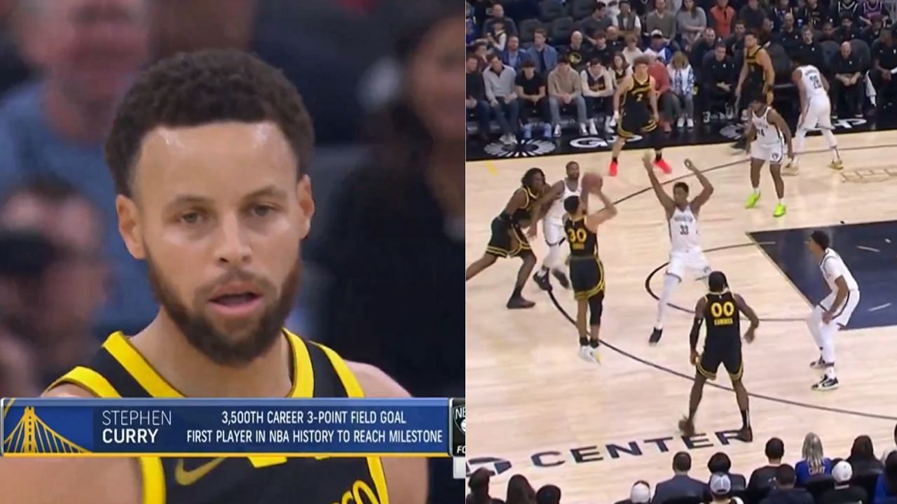 Watch: Steph Curry as he sinks his 3,500th career 3-point shot
