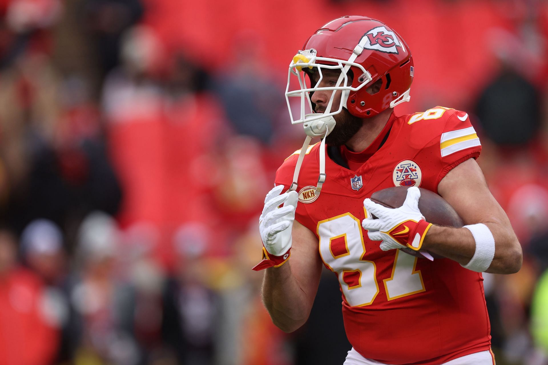 Travis Kelce during Las Vegas Raiders v Kansas City Chiefs