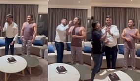 [Watch] MS Dhoni celebrates friend's birthday with cake cutting