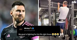 "Warming up for his 9th Ballon d'Or" "Can't even reach 10" - Fans react as video of Lionel Messi doing pull-ups in the gym comes to light