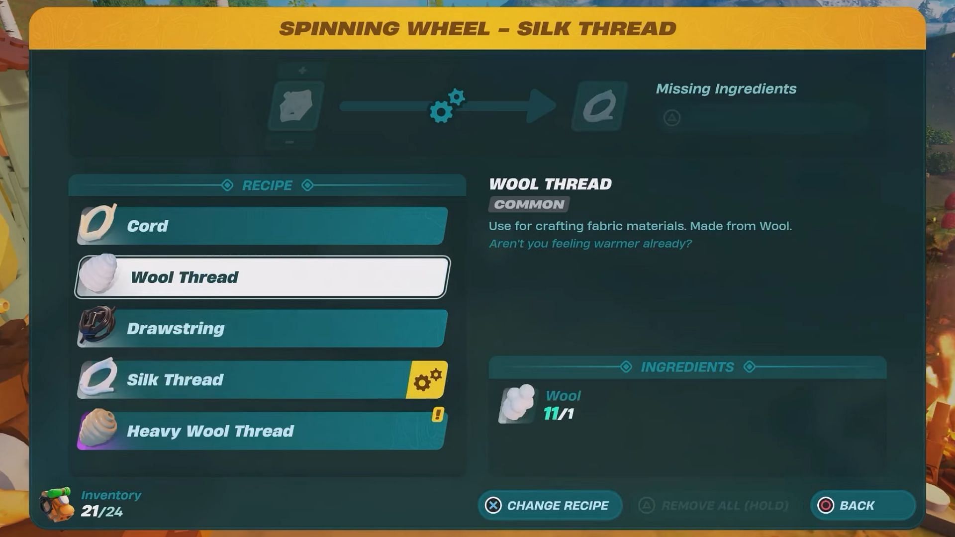 Wool Thread (Image via Gamers Heroes on YouTube)