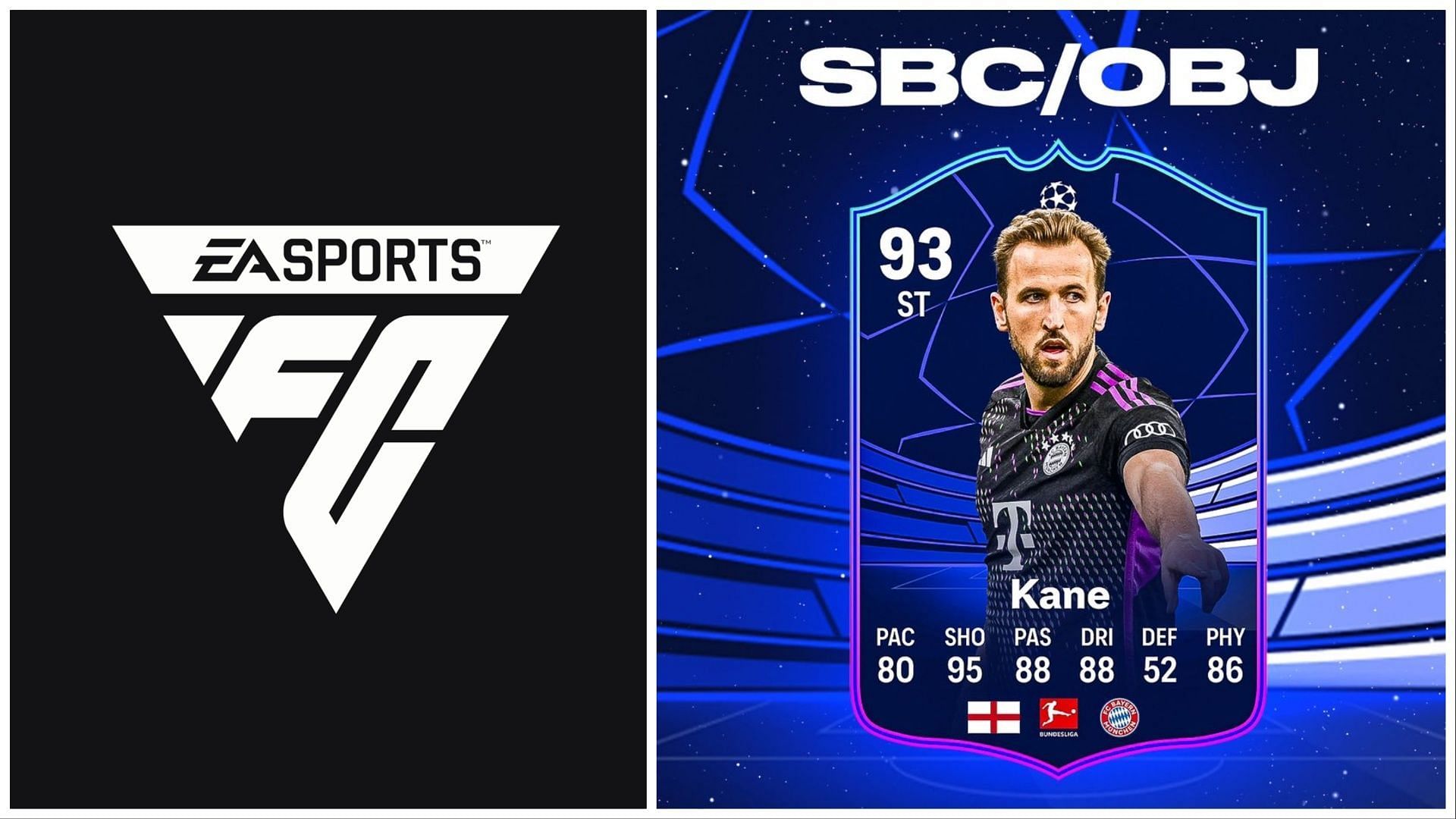 TOTGS Kane has been leaked (Images via EA Sports and Twitter/FUT Sheriff)
