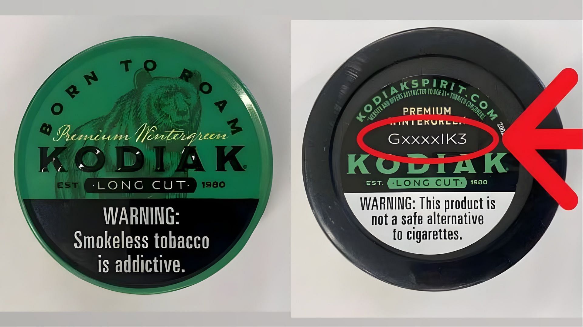 The recalled Kodiak Premium Wintergreen Longcut products should be returned to ASC for a refund (Image via FDA)