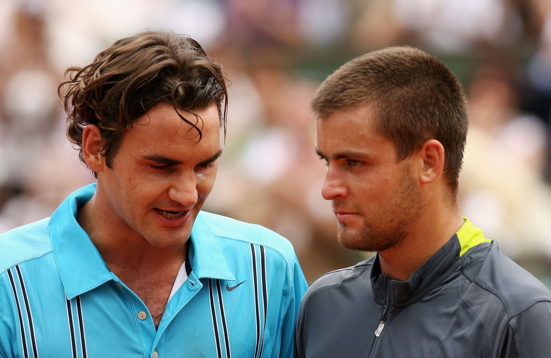 Federer and Youzhny at the French Open.