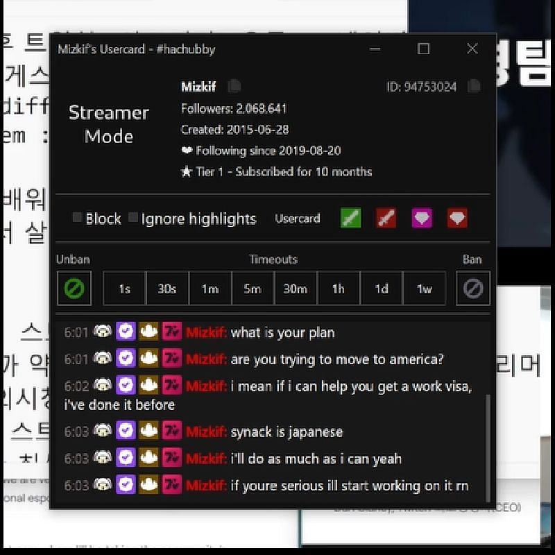 A screengrab of Mizkif&#039;s offer (Image via HAchubby/Twitch)