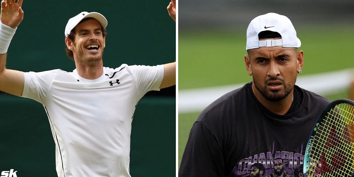 Andy Murray (L) and Nick Kyrgios (R)