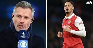 "The man of the match knows it" - Jamie Carragher reacts as William Saliba admits Liverpool should have had a penalty against Arsenal