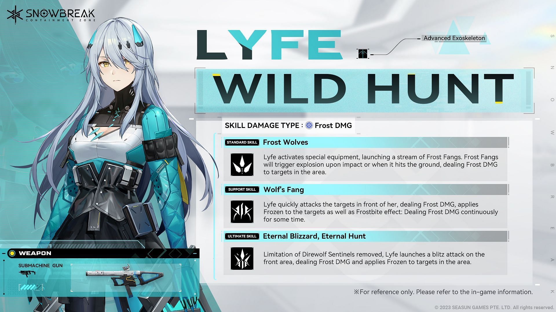Lyfe Wild Hunt in Snowbreak Containment Zone. (Image via Seasun Games)