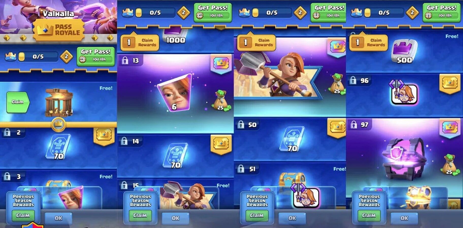 Pass Royale rewards in the game(Image via RoyaleAPI)