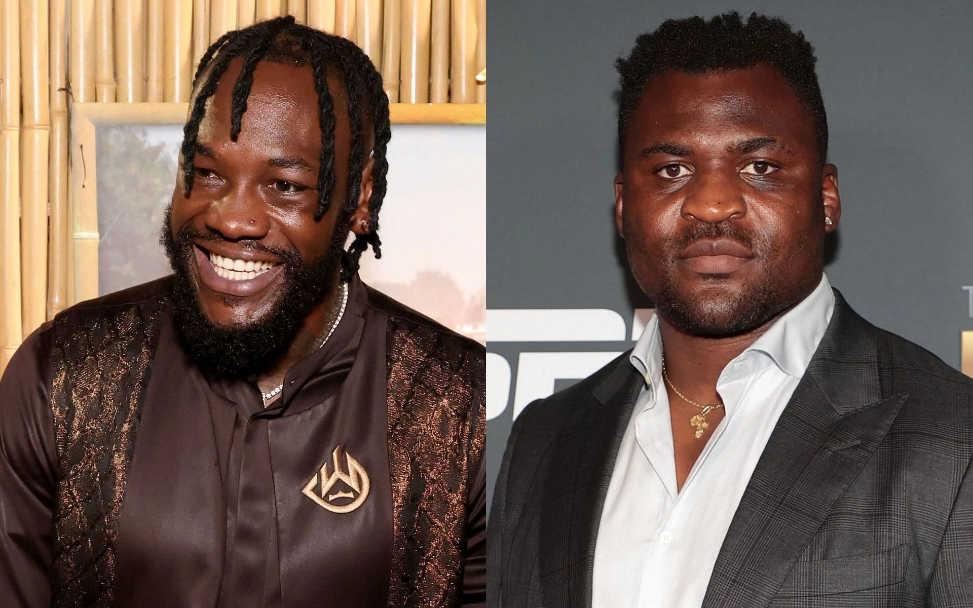 Deontay Wilder (L), and Francis Ngannou (R).