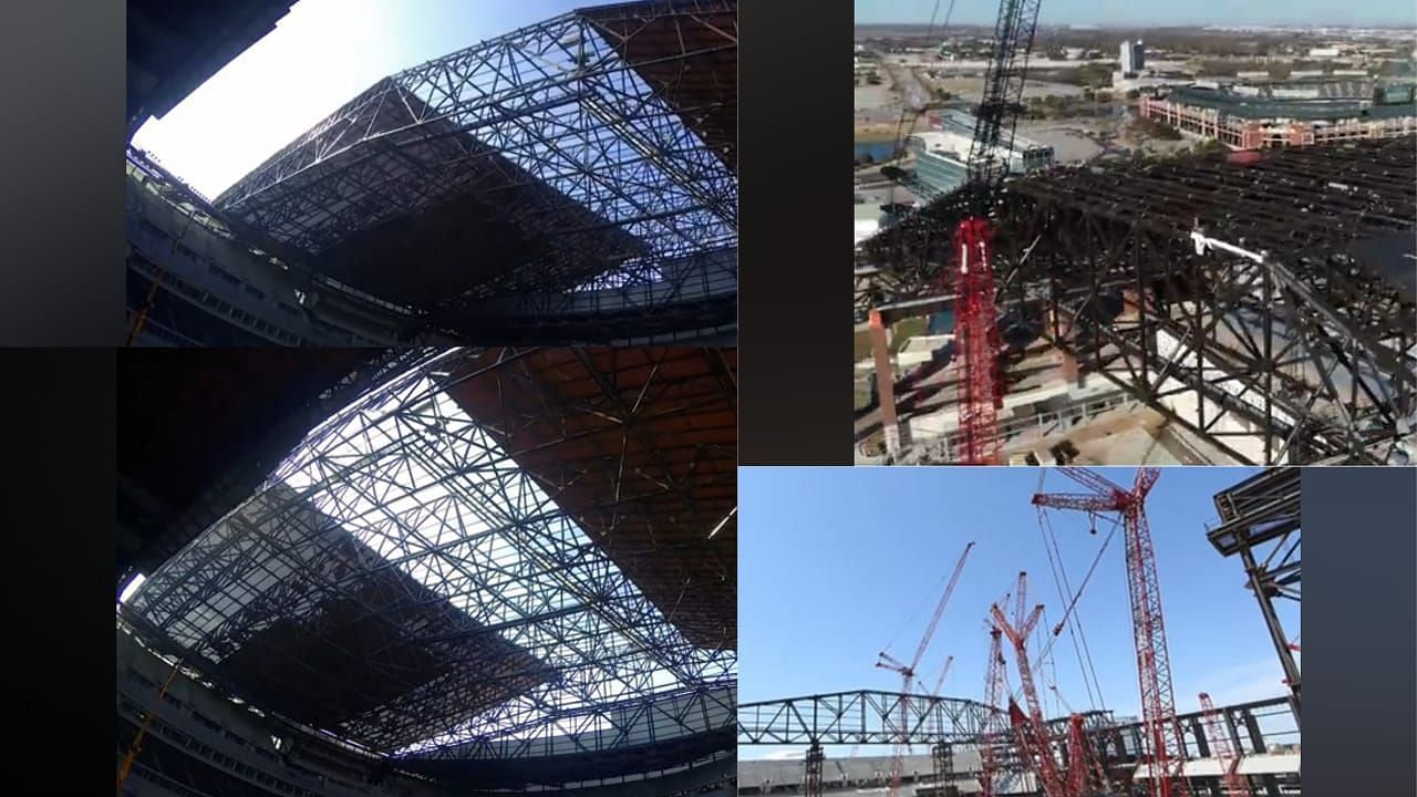 Globe Life Field construction photos. Credit: Manhattan Construction Group