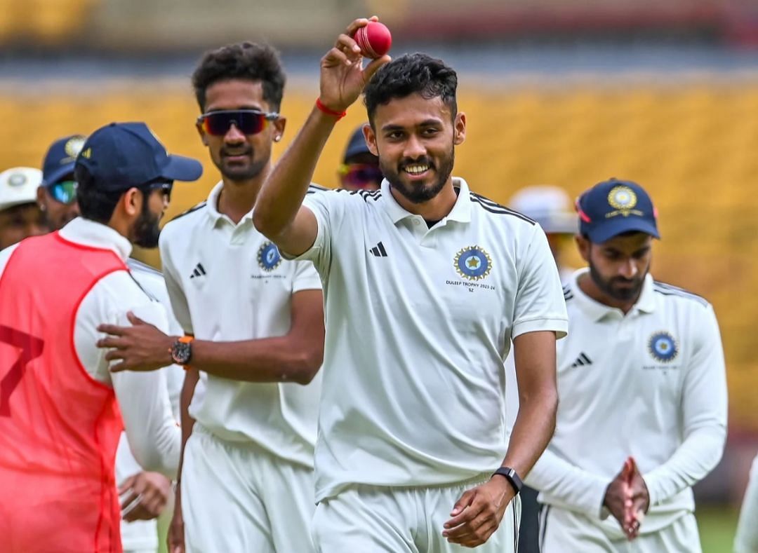 Vidhwath Kaverappa after his seven-wicket haul in the Duleep Trophy 2023 [Getty Images]