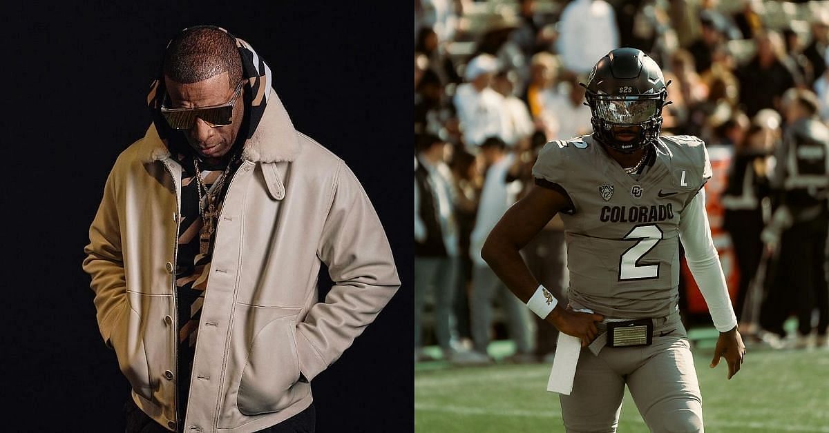 Coach Deion Sanders and his son Shedeur Sanders 